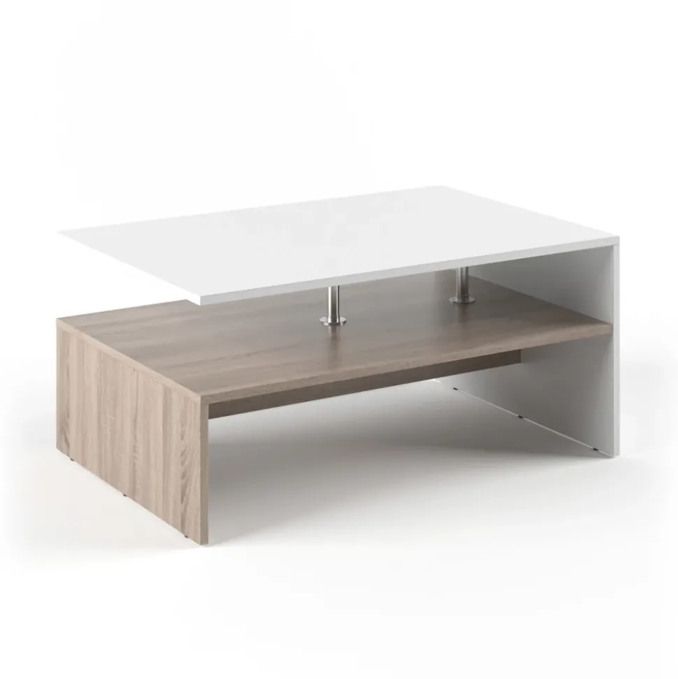 Couchtisch Amato Weiß/Sonoma 90 x 60 cm Vicco