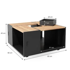 Couchtisch Anton Anthrazit 80 x 80 cm Vicco