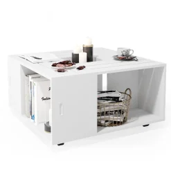 Couchtisch Anton Weiß 80 x 80 cm Vicco