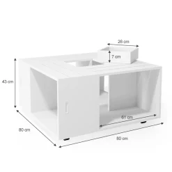 Couchtisch Anton Weiß 80 x 80 cm Vicco