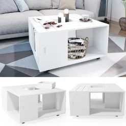 Couchtisch Anton Weiß 80 x 80 cm Vicco