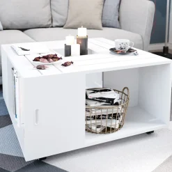 Couchtisch Anton Weiß 80 x 80 cm Vicco