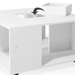 Couchtisch Anton Weiß 80 x 80 cm Vicco