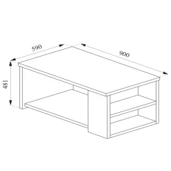 Couchtisch Dario Anthrazit 90 x 59 cm Vicco