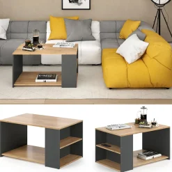 Couchtisch Dario Anthrazit 90 x 59 cm Vicco