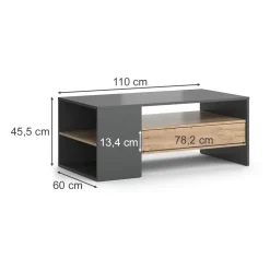 Couchtisch Fabien Goldkraft Eiche 110 x 60 cm Vicco
