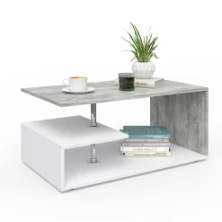 Couchtisch Guillermo Beton/Weiß 91 x 52.6 cm Vicco