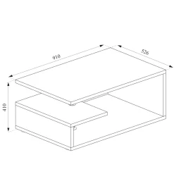 Couchtisch Guillermo Beton/Weiß 91 x 52.6 cm Vicco