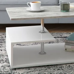 Couchtisch Guillermo Beton/Weiß 91 x 52.6 cm Vicco