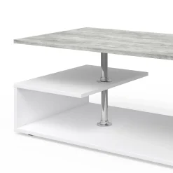 Couchtisch Guillermo Beton/Weiß 91 x 52.6 cm Vicco