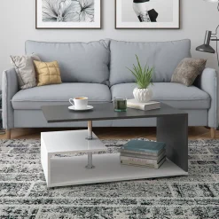 Couchtisch Guillermo Weiß/Anthrazit 91 x 52.6 cm Vicco