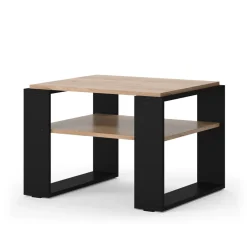 Couchtisch Helm Goldkraft Eiche 65.6 x 55.8 cm mit Ablage Vicco