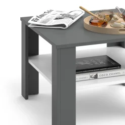 Couchtisch Homer Weiß/Anthrazit 60 x 60 cm Vicco