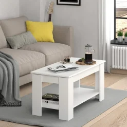 Couchtisch Lorenz Weiß 100 x 50 cm mit Liftfunktion Vicco