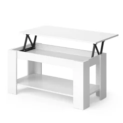 Couchtisch Lorenz Weiß 100 x 50 cm mit Liftfunktion Vicco