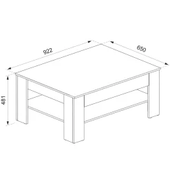 Couchtisch Milan Sonoma 92.2 x 65 cm Vicco