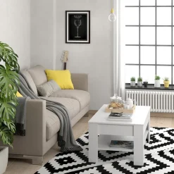 Couchtisch Milan Weiß 92.2 x 65 cm Vicco