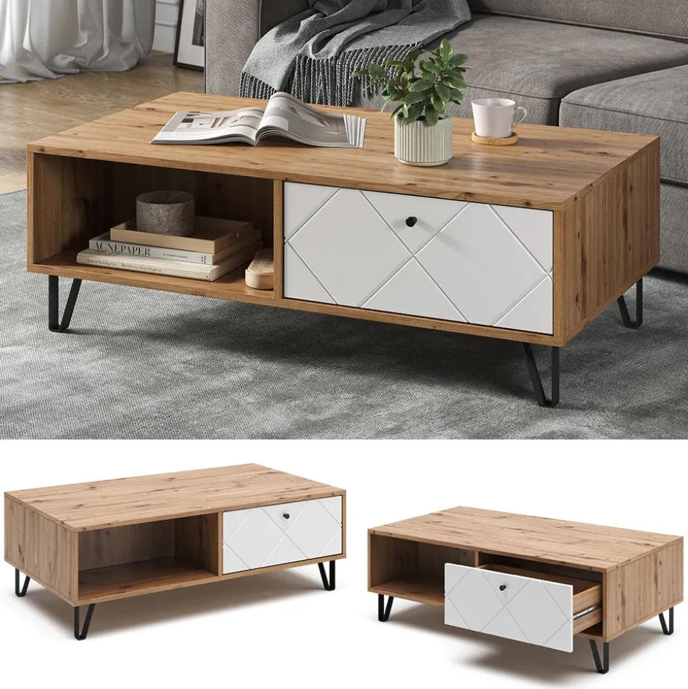 Couchtisch Nizza Artisan-Eiche 110 x 60 cm Vicco