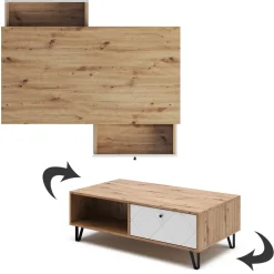 Couchtisch Nizza Artisan-Eiche 110 x 60 cm Vicco