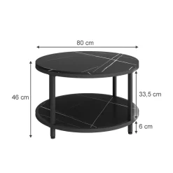 Couchtisch Ontario Marmor 80 x 80 cm Rund Vicco