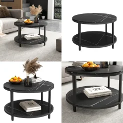 Couchtisch Ontario Marmor 80 x 80 cm Rund Vicco