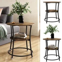 Couchtisch Quebec Antikholz 50 x 50 cm mit Ablage Vicco