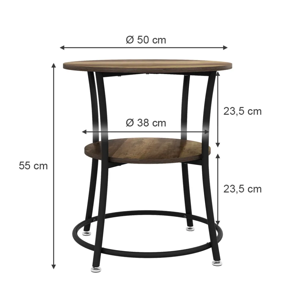 Couchtisch Quebec Antikholz 50 x 50 cm mit Ablage Vicco