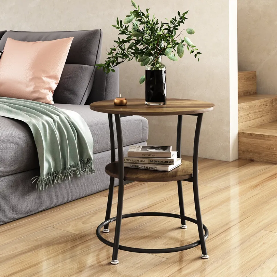 Couchtisch Quebec Antikholz 50 x 50 cm mit Ablage Vicco