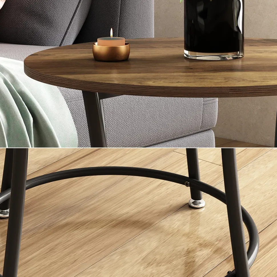 Couchtisch Quebec Antikholz 50 x 50 cm mit Ablage Vicco