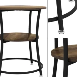 Couchtisch Quebec Antikholz 50 x 50 cm mit Ablage Vicco