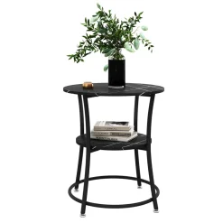 Couchtisch Quebec Marmor 50 x 50 cm mit Ablage Vicco