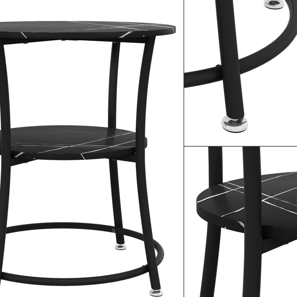 Couchtisch Quebec Marmor 50 x 50 cm mit Ablage Vicco