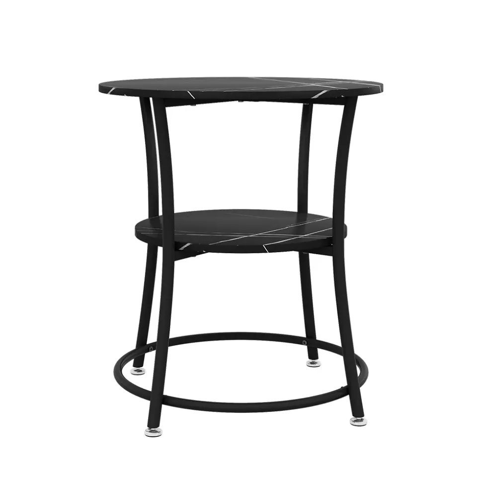 Couchtisch Quebec Marmor 50 x 50 cm mit Ablage Vicco