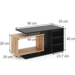 Couchtisch Rafi Schwarz 88 x 35 cm Vicco