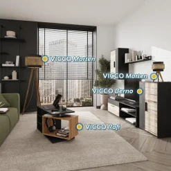 Couchtisch Rafi Schwarz 88 x 35 cm Vicco