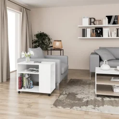 Couchtisch Rolli Weiß 70 x 35 cm Vicco