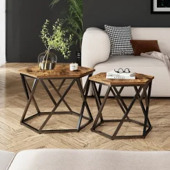 Couchtisch-Set Fyrk Eiche rustikal 57 x 57 cm 2er-Set Vicco