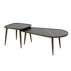 Couchtisch-Set Manitoba Schwarz 105 x 64.5 cm 2 Teile Vicco