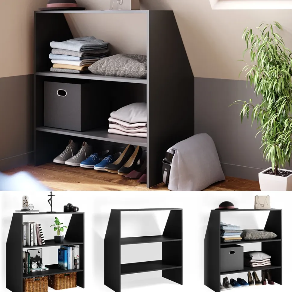 Dachschräge Regal Anthrazit 90 x 100 cm Vicco