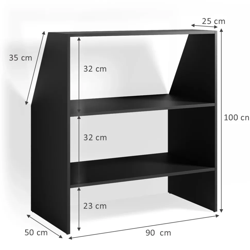 Dachschräge Regal Anthrazit 90 x 100 cm Vicco