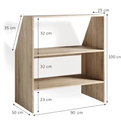 Dachschräge Regal Sonoma 90 x 100 cm Vicco