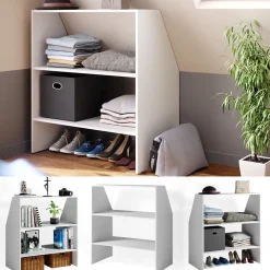 Dachschräge Regal Weiß 90 x 100 cm Vicco