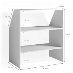 Dachschräge Regal Weiß 90 x 100 cm Vicco