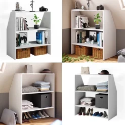 Dachschräge Regal Weiß 90 x 100 cm Vicco