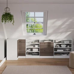 Dachschrägenschrank Eckschrank Rion Edelgrau/Weiß 75.6 x 81.6 cm mit 1 Tür Vicco