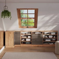 Dachschrägenschrank Eckschrank Rion Edelgrau/Goldkraft Eiche 75.6 x 81.6 cm mit 1 Tür Vicco