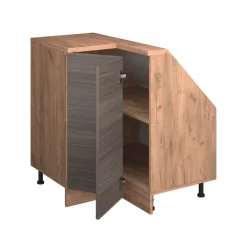 Dachschrägenschrank Eckschrank Rion Edelgrau/Goldkraft Eiche 75.6 x 81.6 cm mit 1 Tür Vicco