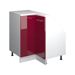 Dachschrägenschrank Eckschrank Rion Rot Hochglanz/Weiß 75.6 x 81.6 cm mit 1 Tür Vicco