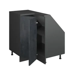 Dachschrägenschrank Eckschrank Rion Schwarz Beton/Anthrazit 75.6 x 81.6 cm mit 1 Tür Vicco