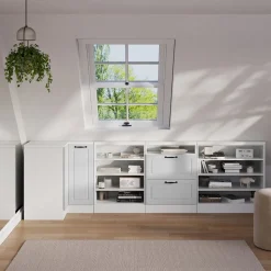 Dachschrägenschrank Eckschrank Rion Weiß Landhaus/Weiß 75.6 x 81.6 cm mit 1 Tür Vicco